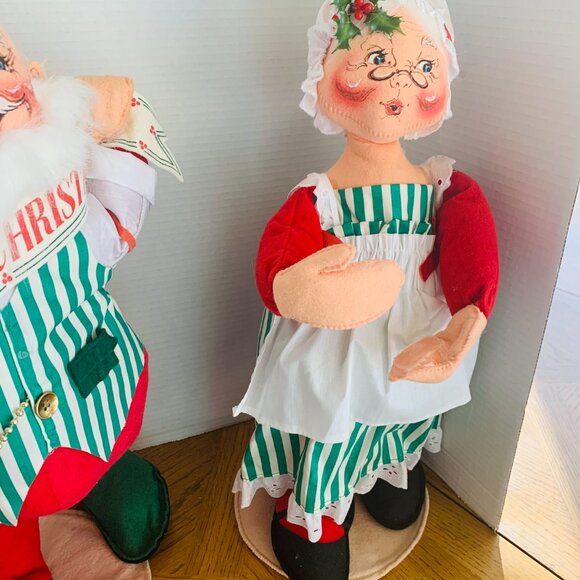 ANNALEE Mrs Claus Mr Santa Claus Merry Christmas 18” 1993 vntg Dolls - Picture 3 of 13